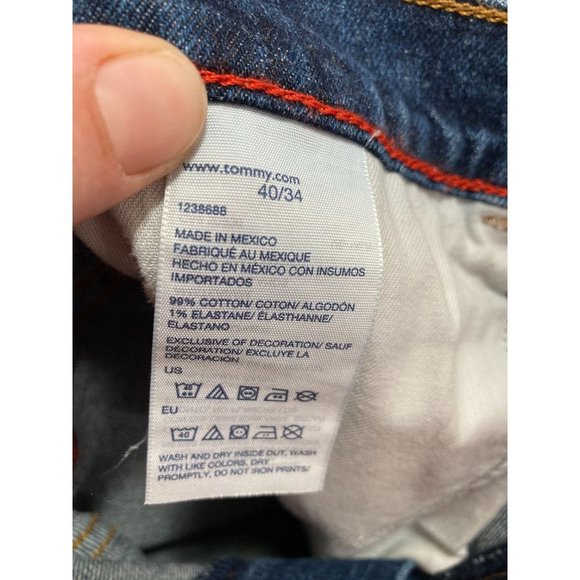 Tommy Hilfiger Jeans Straight Leg Fit Essential Clean Rinse Jeans Zip 40W 34L - Picture 7 of 8
